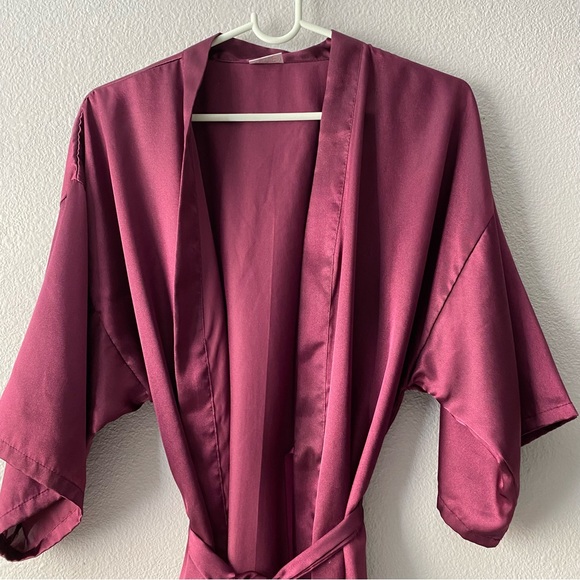 Women’s purple silk Robe with string Size M - Picture 3 of 11